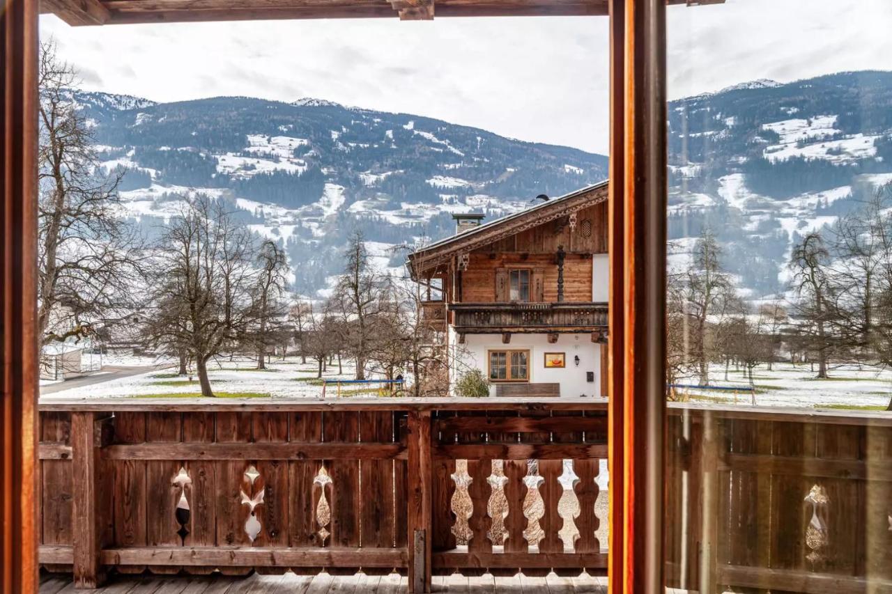 Ferienwohnung Platzhirsch Panorama View Balkon, Gartensauna, Garten, Grillplatz Stumm Exterior foto